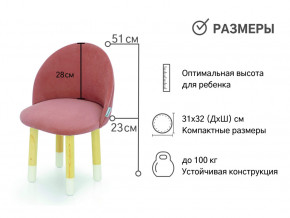 Детский мягкий стул Stumpa пудровый в Южноуральске - yuzhnouralsk.magazinmebel.ru | фото - изображение 2
