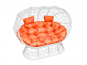Кокон Лежебока на подставке с ротангом оранжевая подушка в Южноуральске - yuzhnouralsk.magazinmebel.ru | фото