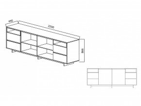 Комодино Moderno-2200 Ф6 в Южноуральске - yuzhnouralsk.magazinmebel.ru | фото - изображение 4