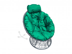 Кресло Папасан мини пружинка с ротангом зелёная подушка в Южноуральске - yuzhnouralsk.magazinmebel.ru | фото - изображение 1