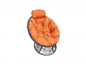 Кресло Папасан мини с ротангом оранжевая подушка в Южноуральске - yuzhnouralsk.magazinmebel.ru | фото