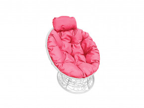 Кресло Папасан мини с ротангом розовая подушка в Южноуральске - yuzhnouralsk.magazinmebel.ru | фото