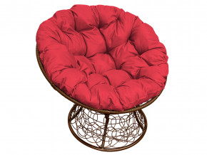 Кресло Папасан с ротангом красная подушка в Южноуральске - yuzhnouralsk.magazinmebel.ru | фото - изображение 1