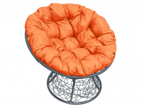 Кресло Папасан с ротангом оранжевая подушка в Южноуральске - yuzhnouralsk.magazinmebel.ru | фото