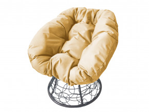 Кресло Пончик с ротангом бежевая подушка в Южноуральске - yuzhnouralsk.magazinmebel.ru | фото