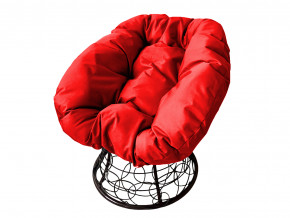 Кресло Пончик с ротангом красная подушка в Южноуральске - yuzhnouralsk.magazinmebel.ru | фото