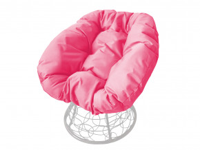 Кресло Пончик с ротангом розовая подушка в Южноуральске - yuzhnouralsk.magazinmebel.ru | фото