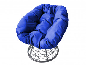 Кресло Пончик с ротангом синяя подушка в Южноуральске - yuzhnouralsk.magazinmebel.ru | фото