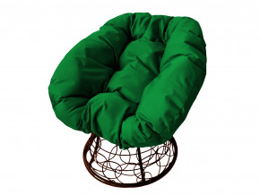 Кресло Пончик с ротангом зелёная подушка в Южноуральске - yuzhnouralsk.magazinmebel.ru | фото