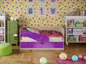 Кровать Бабочки 1600 Фиолетовый металлик в Южноуральске - yuzhnouralsk.magazinmebel.ru | фото