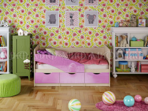Кровать Бабочки 1600 Сиреневый металлик в Южноуральске - yuzhnouralsk.magazinmebel.ru | фото - изображение 1
