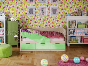 Кровать Бабочки 1800 Салатовый металлик в Южноуральске - yuzhnouralsk.magazinmebel.ru | фото
