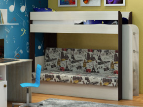 Кровать двухъярусная Карамель 75 венге ткань биг бен в Южноуральске - yuzhnouralsk.magazinmebel.ru | фото - изображение 1