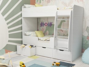 Кровать двухъярусная Малыш двойняшка белый в Южноуральске - yuzhnouralsk.magazinmebel.ru | фото - изображение 1