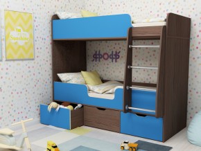 Кровать двухъярусная Малыш двойняшка бодега-голубой в Южноуральске - yuzhnouralsk.magazinmebel.ru | фото