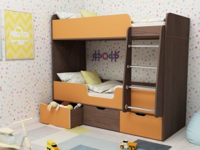 Кровать двухъярусная Малыш двойняшка бодега-оранжевый в Южноуральске - yuzhnouralsk.magazinmebel.ru | фото