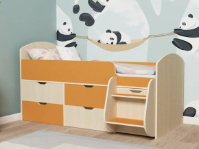Кровать Малыш-7 Дуб-Оранжевый в Южноуральске - yuzhnouralsk.magazinmebel.ru | фото - изображение 1