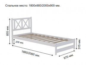 Кровать односпальная Аист-7 Классика белый 1800х900 мм в Южноуральске - yuzhnouralsk.magazinmebel.ru | фото - изображение 2