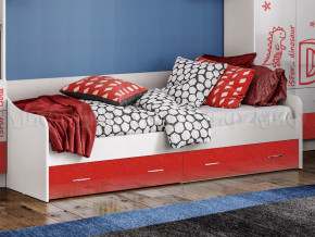 Кровать с ящиками Вега Алфавит Красный в Южноуральске - yuzhnouralsk.magazinmebel.ru | фото
