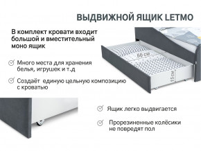 Кровать с ящиком Letmo графит (велюр) в Южноуральске - yuzhnouralsk.magazinmebel.ru | фото - изображение 12